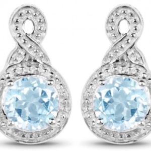 Blue Topaz w/Sterling Silver Earrings NWOT